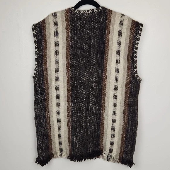 J. Peterman Chanky Knit 100% Wool Vest Sweater Academia - Picture 5 of 12